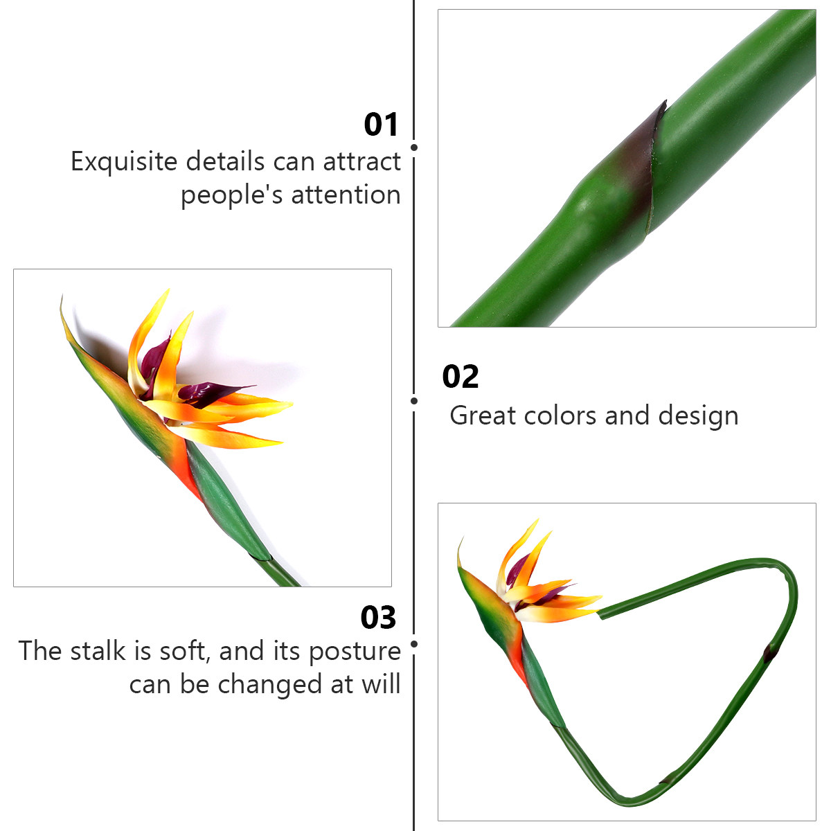 Bird Paradise Strelitzia - Plante artificielle Faux Oiseau de paradis,