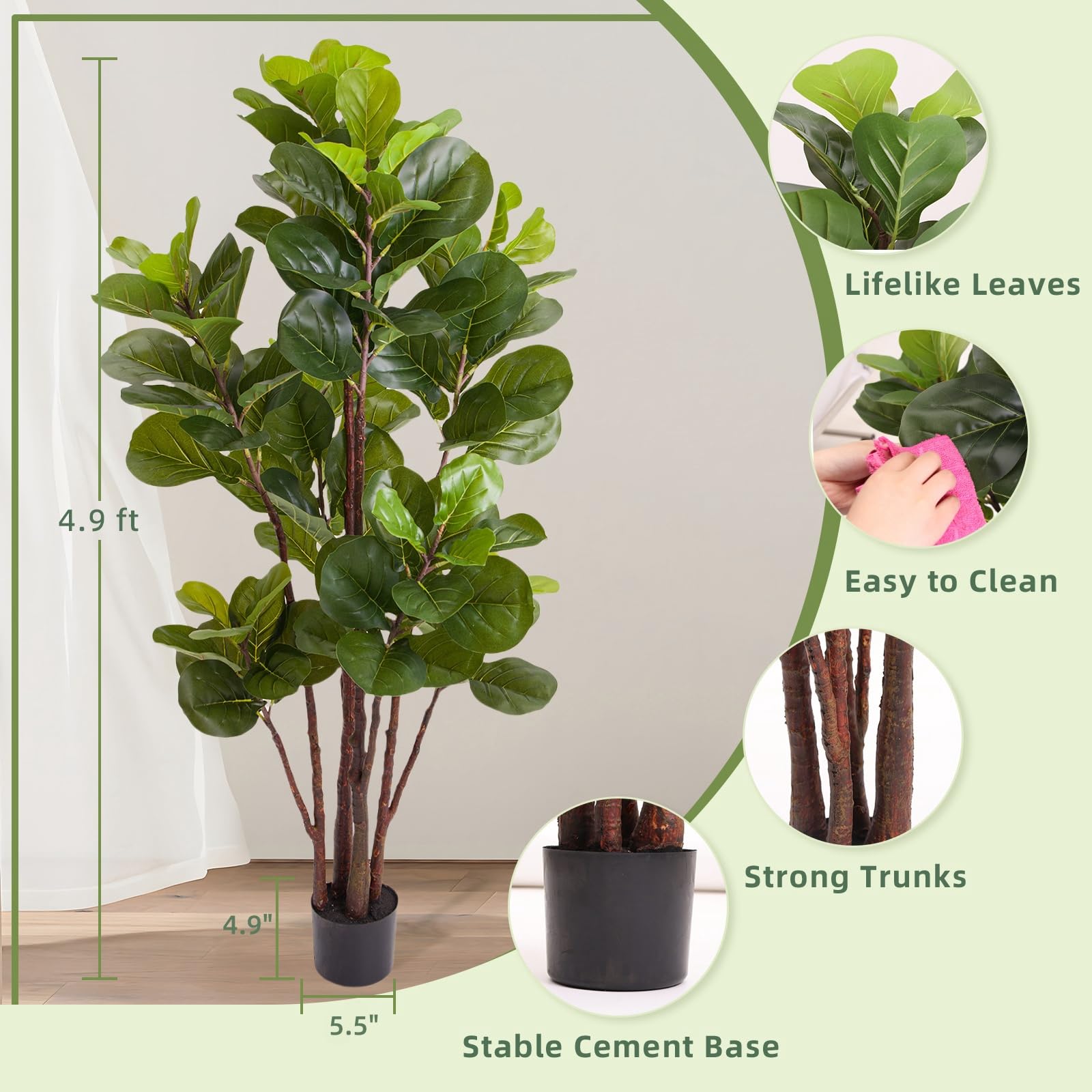 Ficus Lyrata Artificiel, Plant - Ficus Lyrata Tree avis et prix