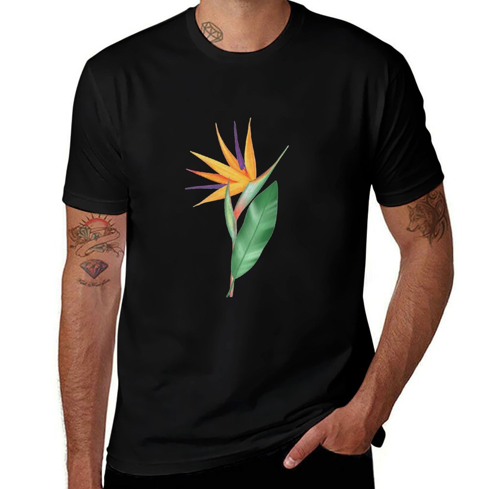 T-shirt à manches courtes déco - Bird Paradise Strelitzia avis et prix